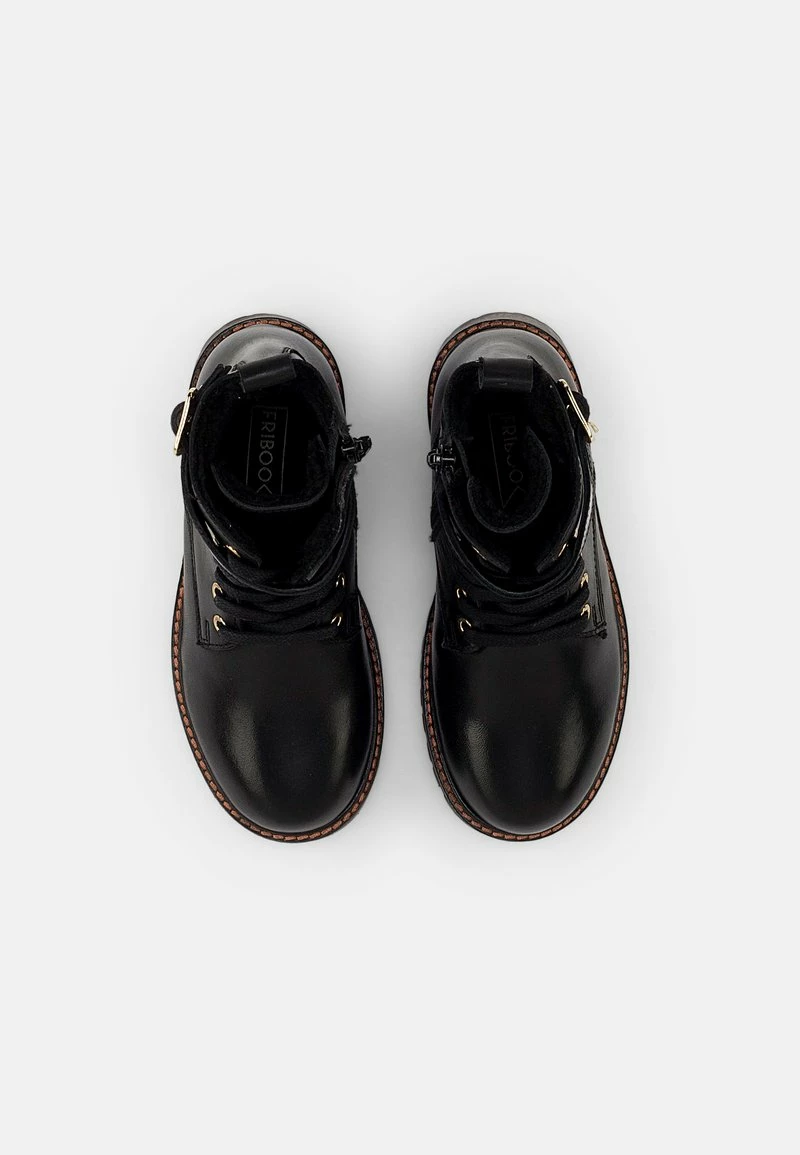 Friboo Niños LEATHER BOOTIES - Botines Con Cordones - Black - Imagen 4