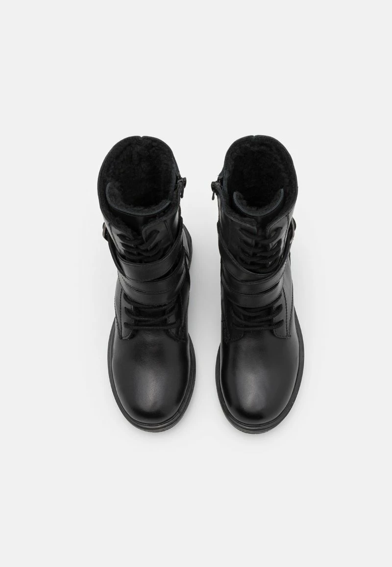 Friboo Niños LEATHER - Botas Con Cordones - Black - Imagen 9