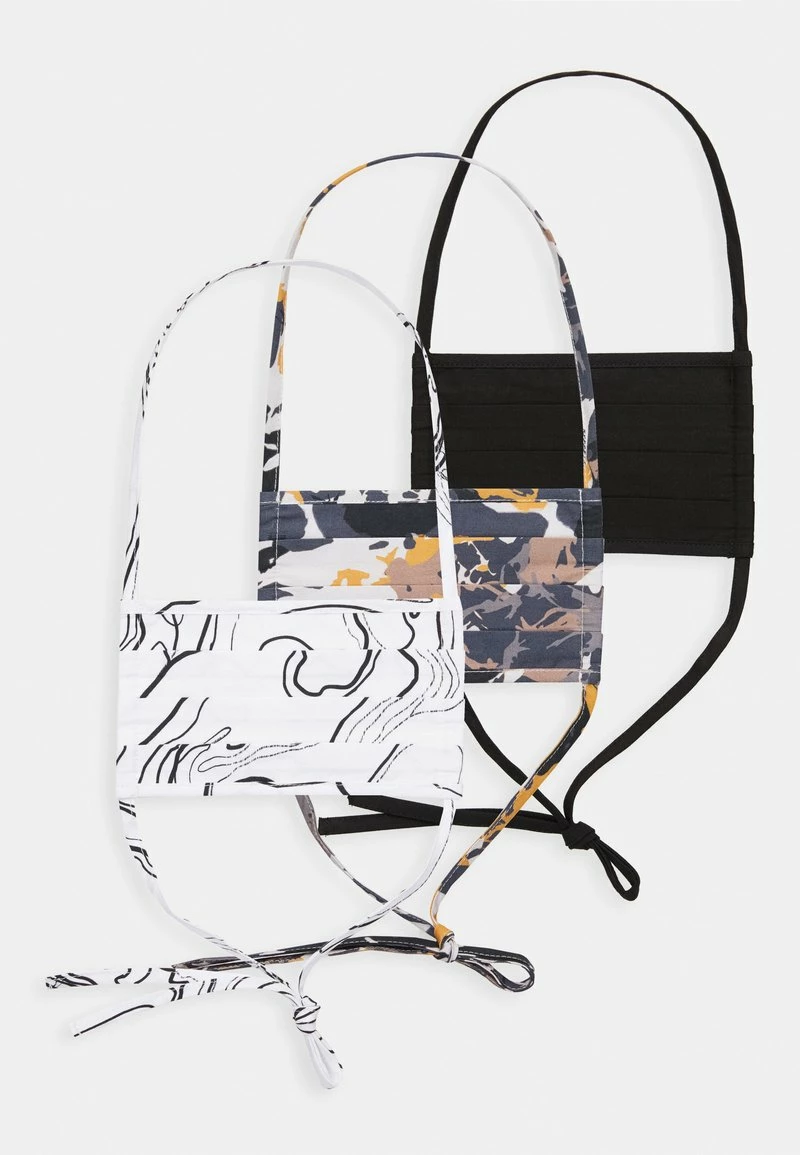 Friboo Unisexo 3 PACK - Mascarilla De Tela - Off-white/multi/black