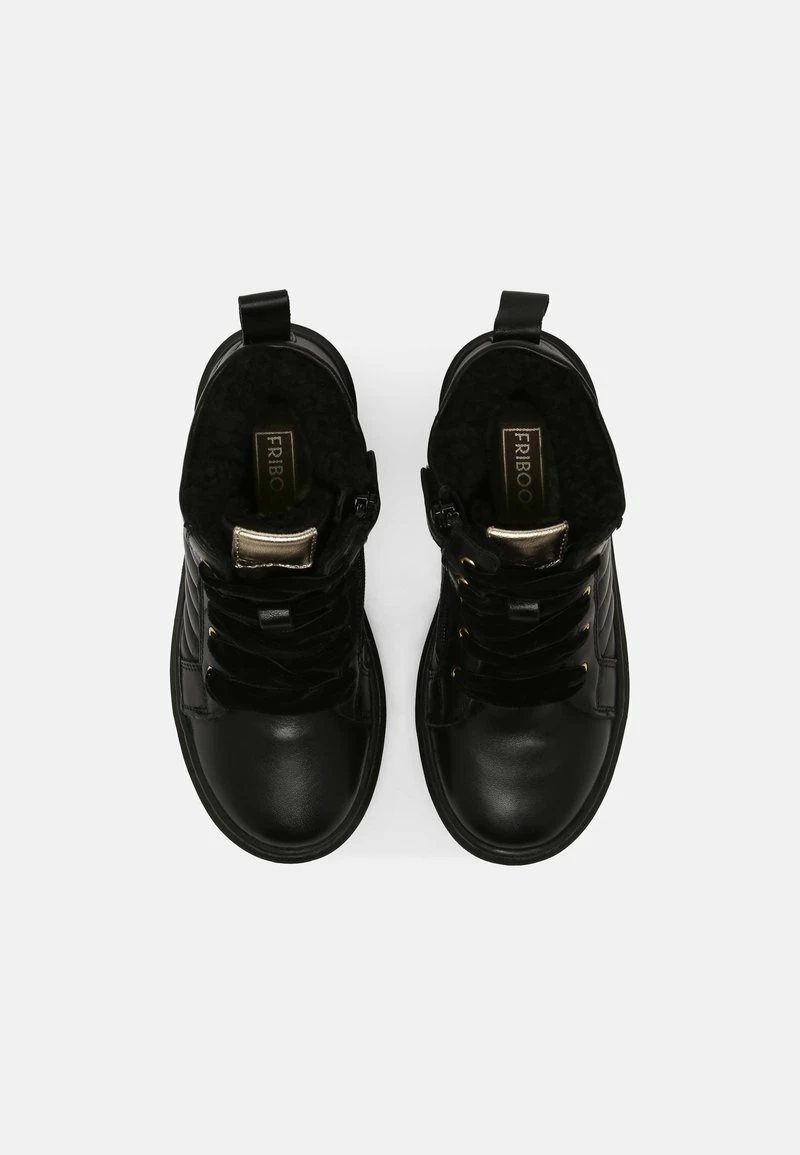 Friboo Niños LEATHER - Botines Con Cordones - Black - Imagen 4