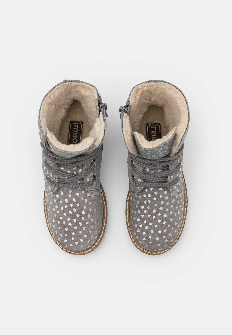 Friboo Niños LEATHER - Botines Con Cordones - Light Grey - Imagen 4