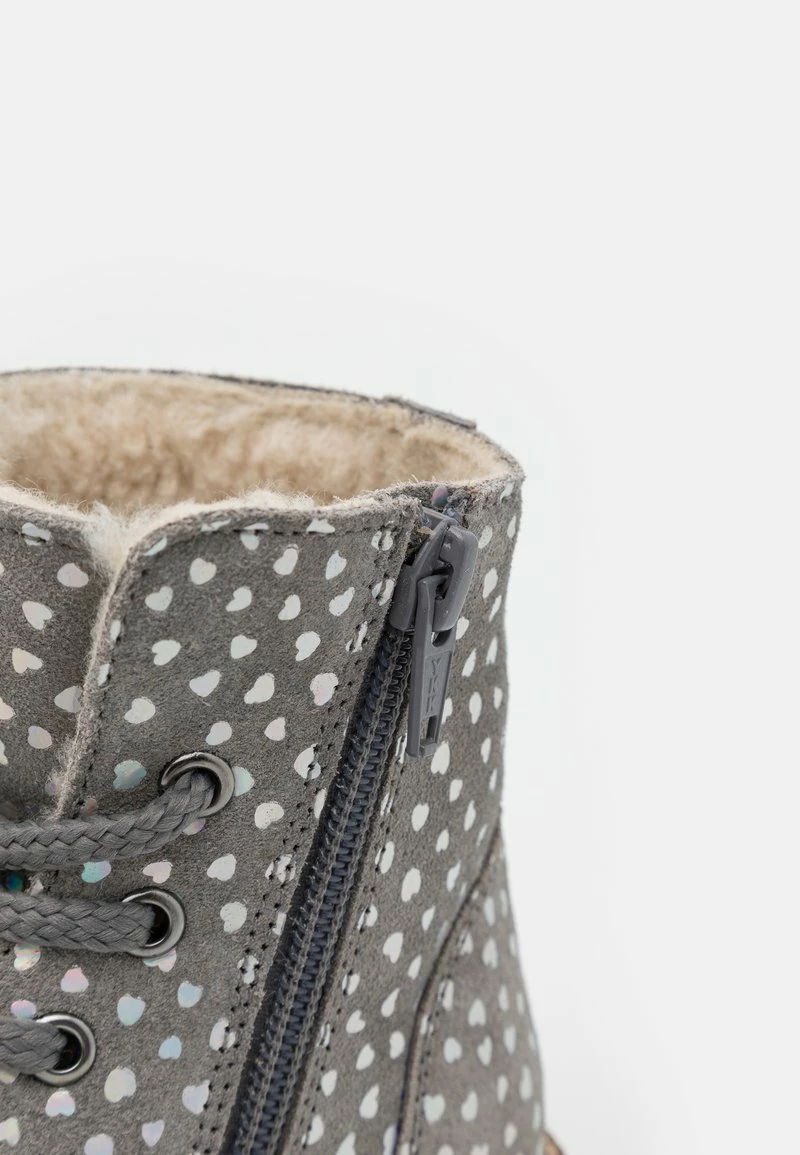 Friboo Niños LEATHER - Botines Con Cordones - Light Grey - Imagen 6