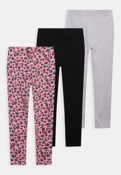 Friboo Niños BASIC GIRLS 3 PACK - Leggings - Pink - 402_grey - 102_black - 802